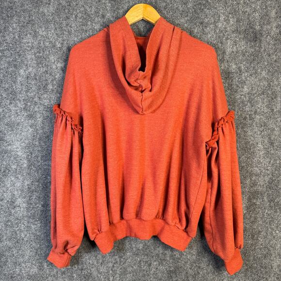 Adriano Goldschmied‎ Deegan Sweatshirt Womens Medium Rust Brown Hoodie Boho - Picture 3 of 12